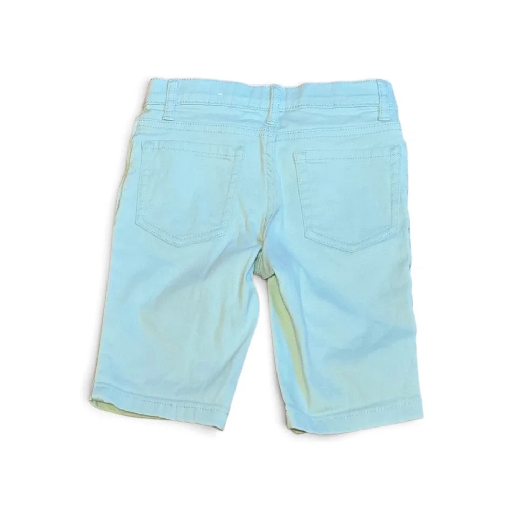 The Childrens Place Girls Aqua Blue Chino Bermuda Shorts Size 5 Stretch Cotton